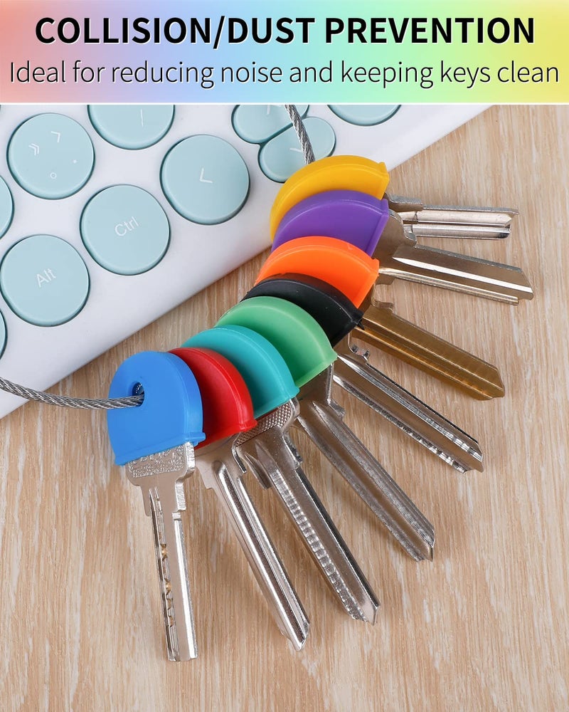 Uniclife 32 PCS 1 Inch Key Cap Covers Key Identifiers Markers Protectors for Standard Regular Thin Flat House Keys (Not Suitable for Odd-Shaped Keys), 8 Assorted Colors - Image 5